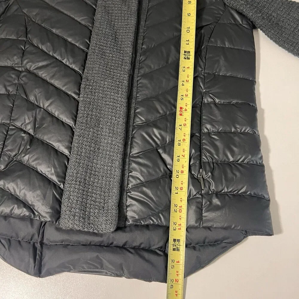 Athleta Jacket Women S Black Goose Down Sweater Sleeve High Neck Full Zip Casual